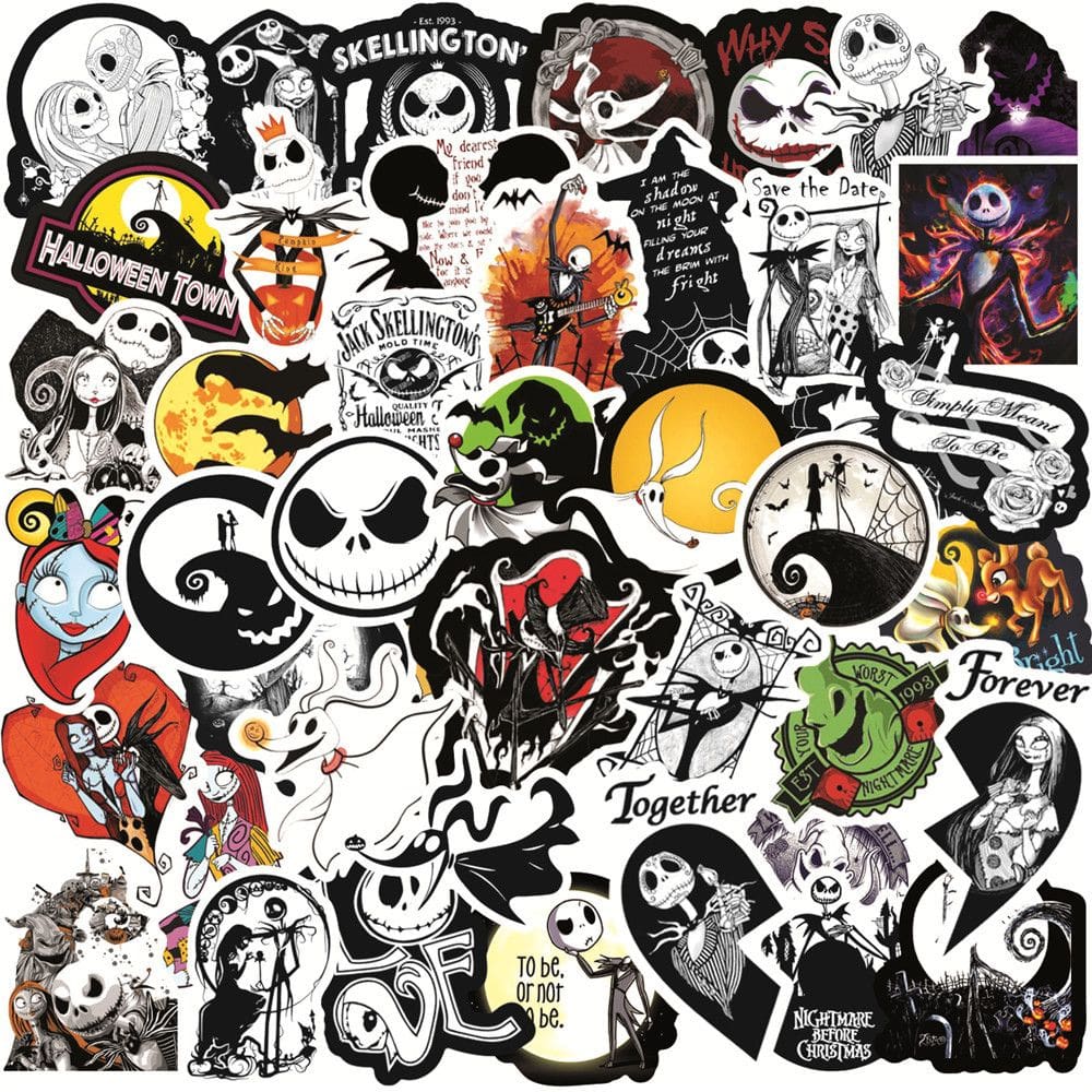 Adesivos Nightmare Before Christmas Jack Skellington 50 unidades