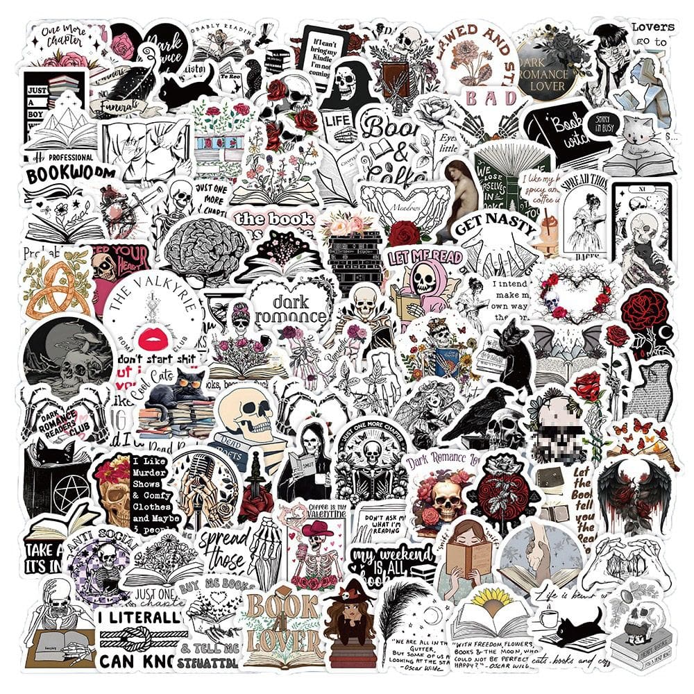 Adesivos Gothics Skeletons Romantics Books 103 unidades/lote