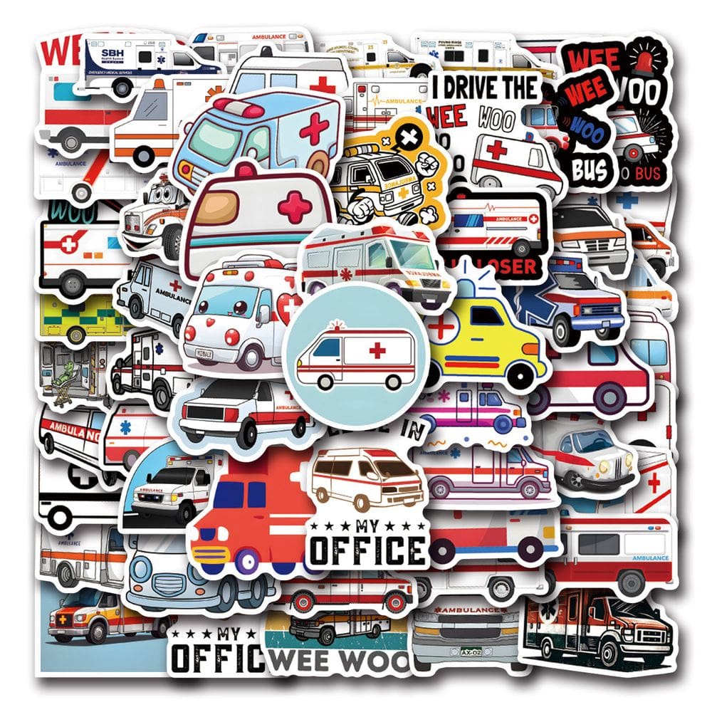 Adesivo Ambulances, vinil impermeável, anime, 55 unidades/lote, 5-7 cm