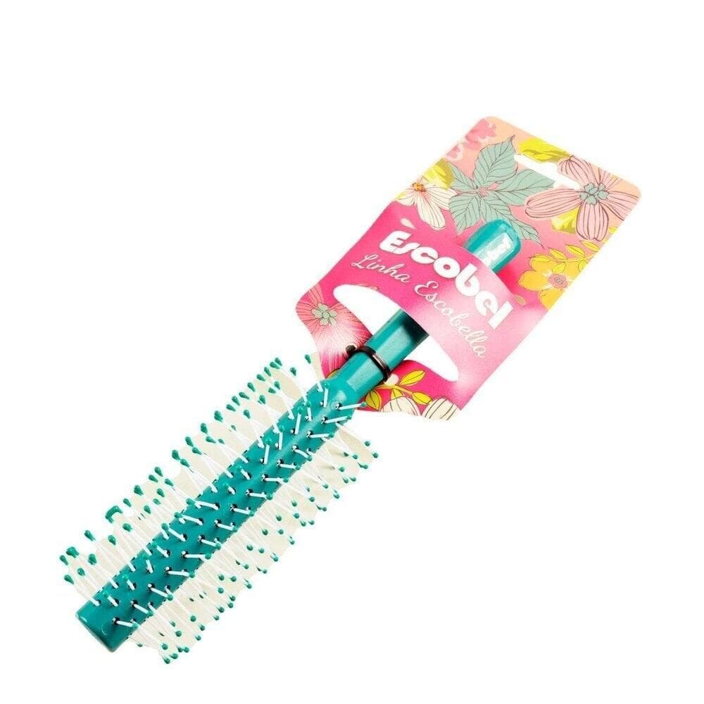 Escova de Cabelo Plástico Redonda Color - Tudo em Caixa