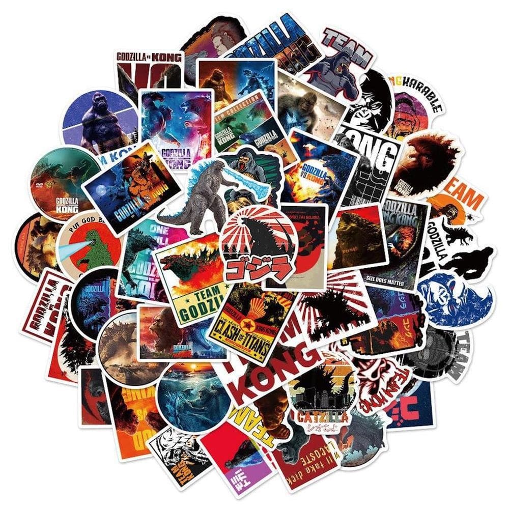 Pacote de adesivos Godzillass Anime 50 unidades de desenho animado decorativo de 3-8 cm