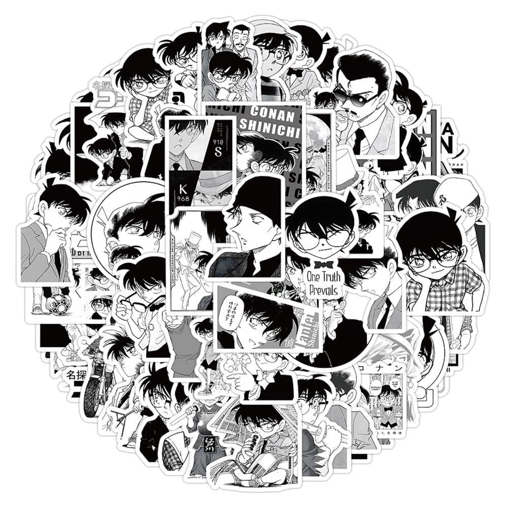 Pacote de 60 peças de adesivos Detectives Conans Anime