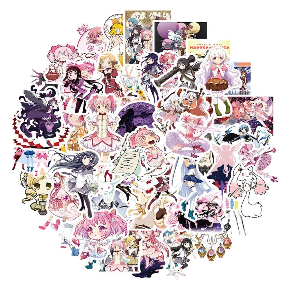 Adesivos Puella Magi Madoka Magica Anime, pacote de 50 unidades