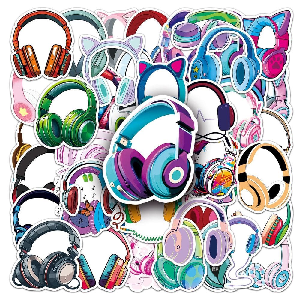 Adesivos de anime de vinil impermeável de 50 unidades/lote para fones de ouvido