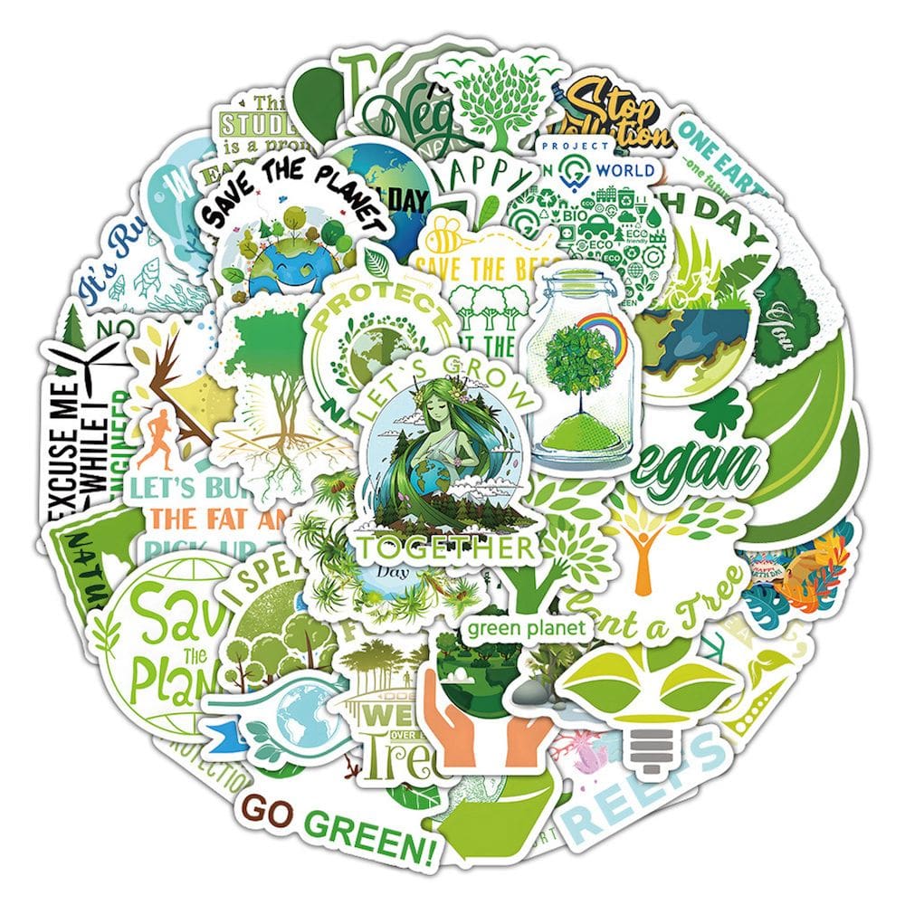 Pacote de adesivos de anime para o Dia do Meio Ambiente da Terra, 100 unidades