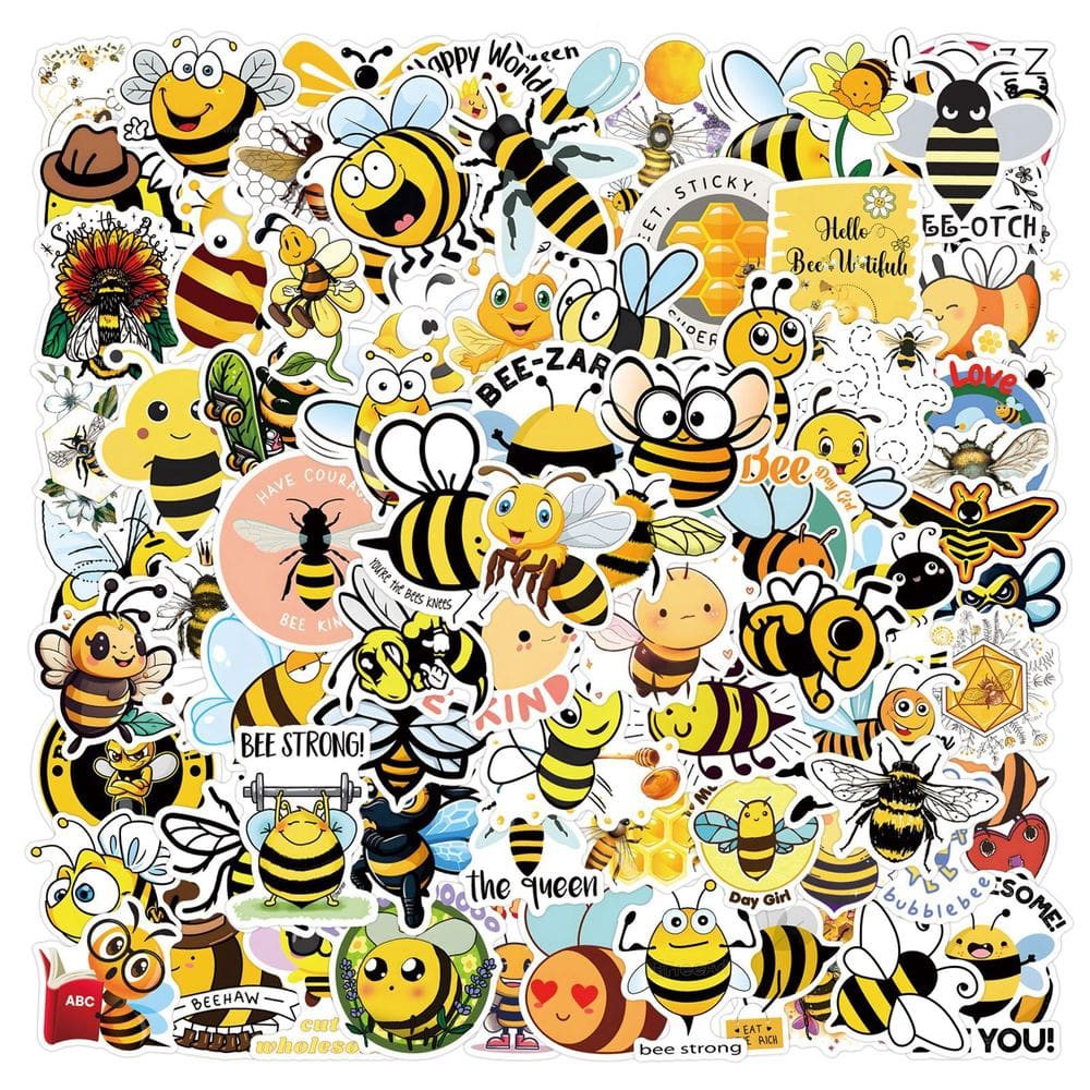 Adesivos, abelhas, insetos, vinil impermeável, anime, 110 unidades