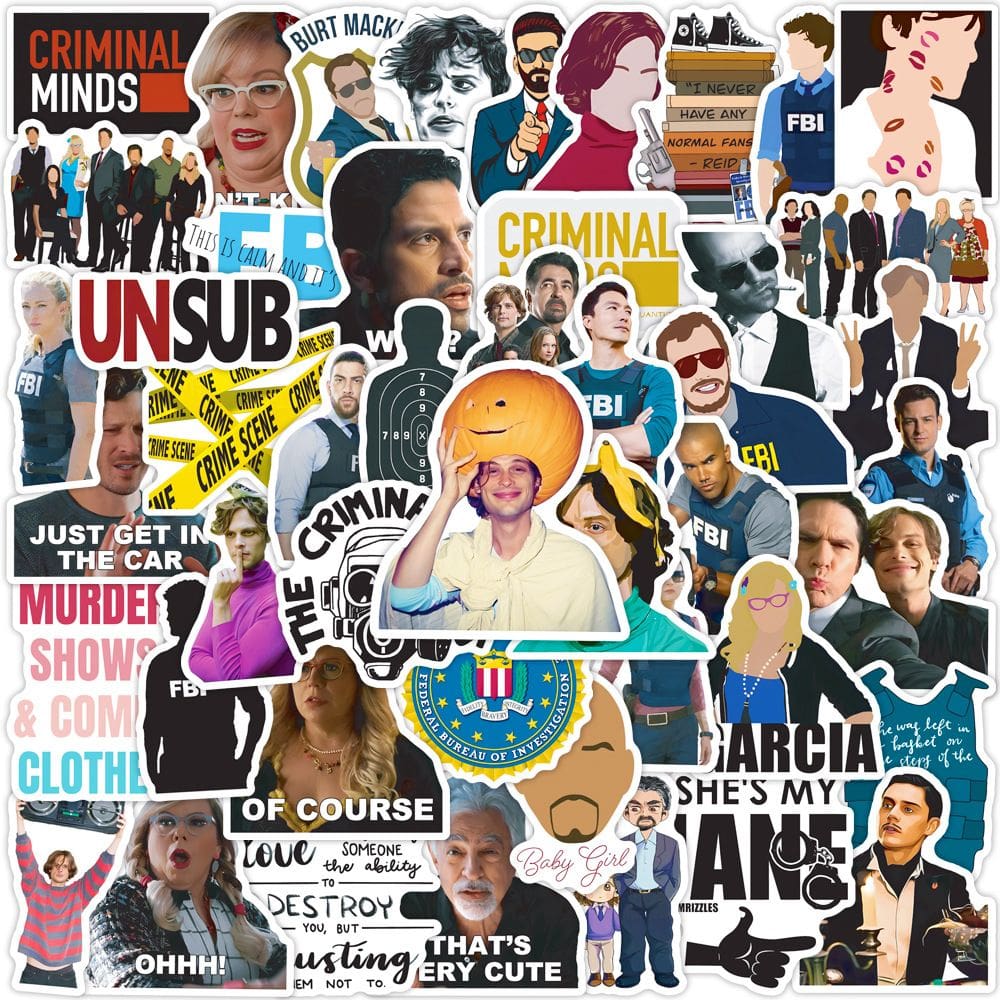 Adesivos de anime em vinil impermeável Criminals Minds (50 unidades)