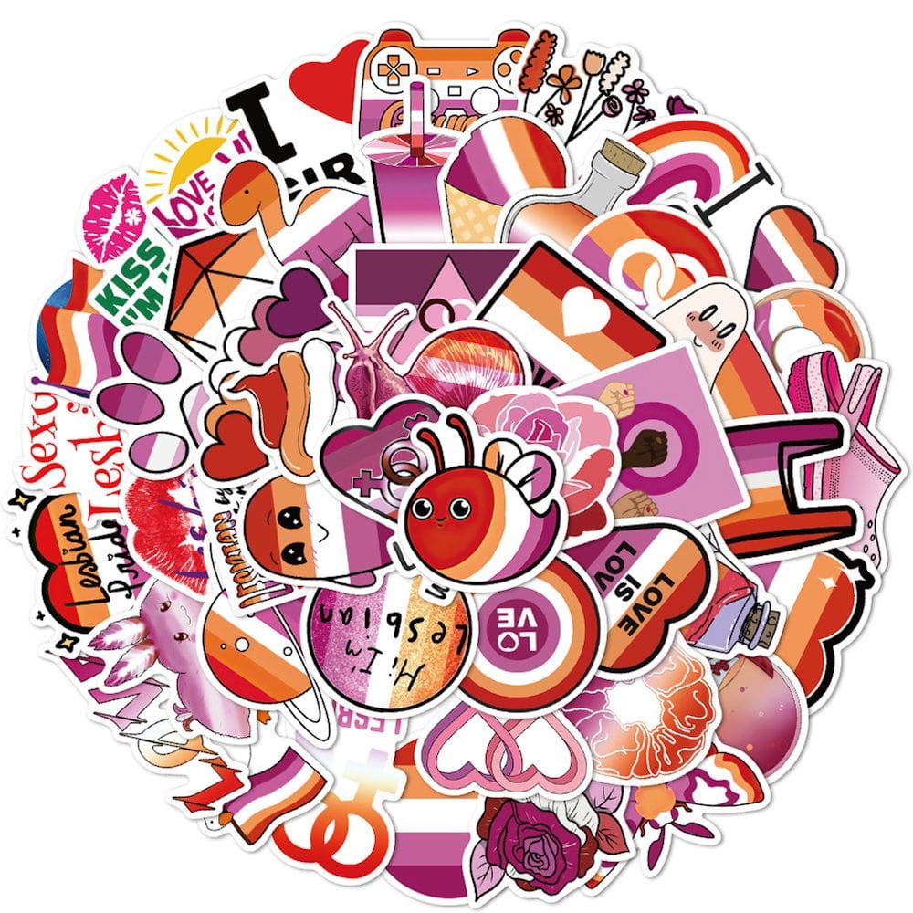 Pacote de adesivos Lesbian Pride Anime, 50 unidades de papel de 4-8 cm