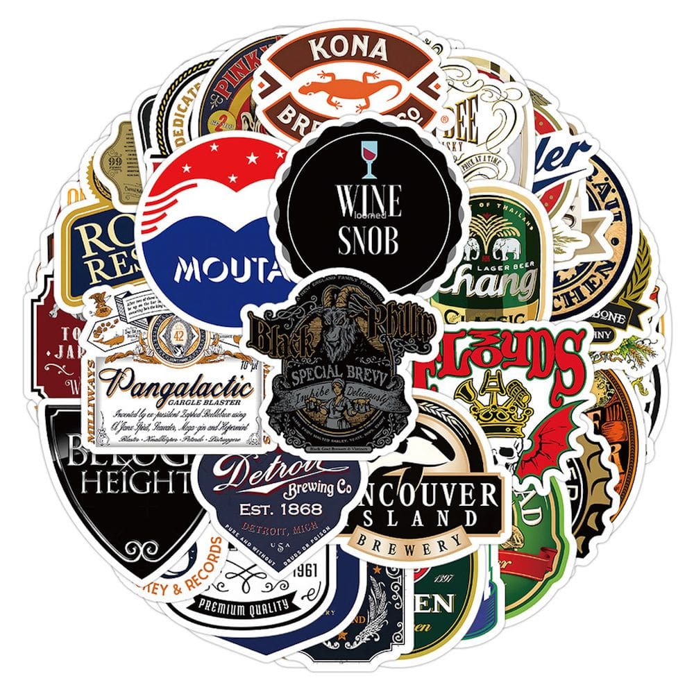 Pacote de adesivos World Famous Wine Anime, 50 unidades