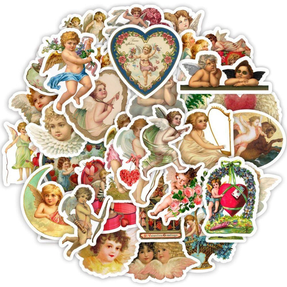Adesivos Littles Angels Cupids em vinil impermeável (50 unidades)