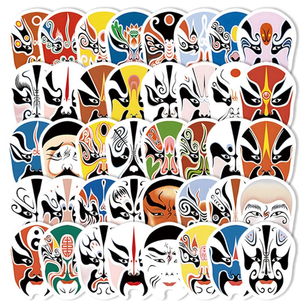 Adesivos, personagens de óperas de Pequim, 108 unidades para laptop, etc.