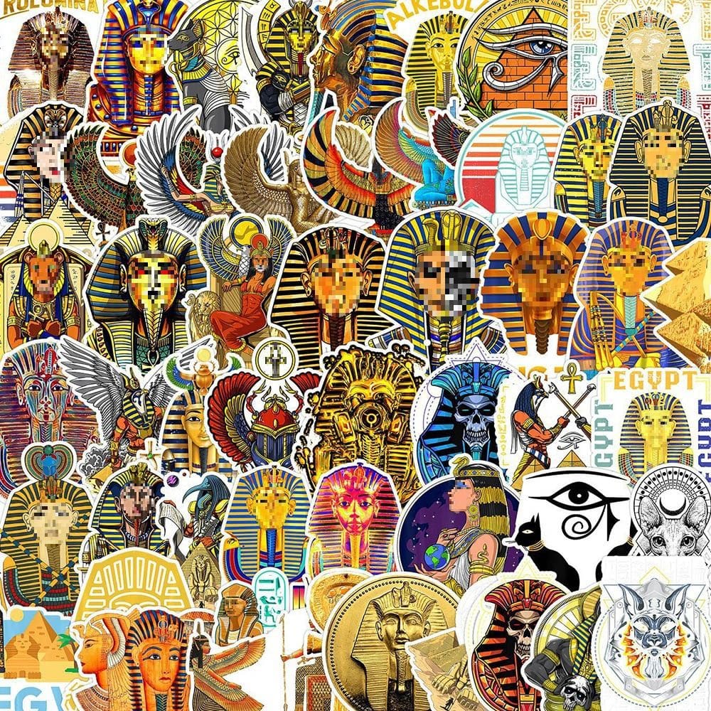 Adesivos Antigos Egípcios, Faraós Misteriosos, 50 unidades