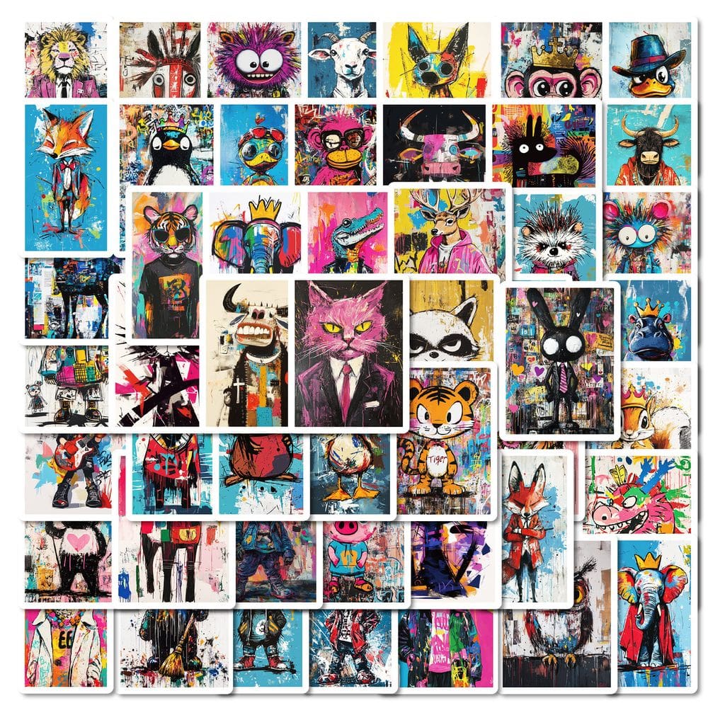 Adesivos 50 unidades/lote, pinturas a óleo, vinil impermeável, Anime Sti