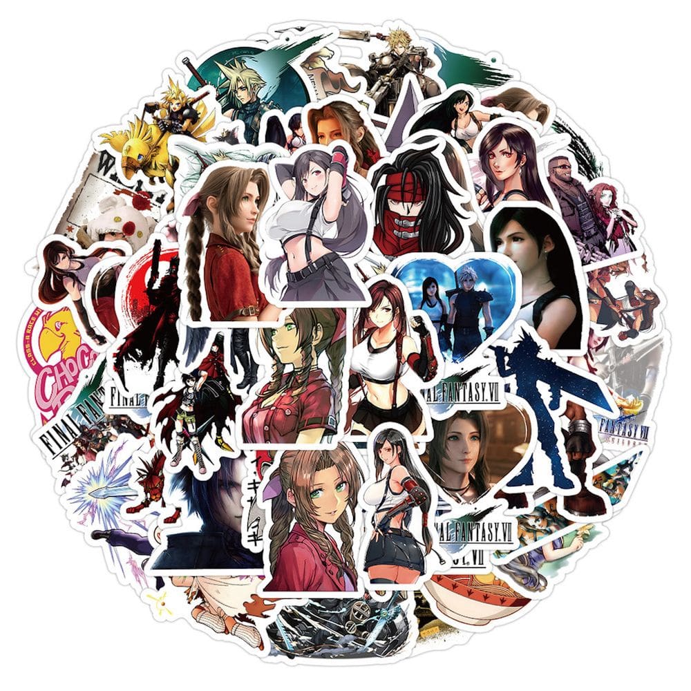 Pacote de adesivos Final Fantasy Anime 60 unidades 4-7 cm