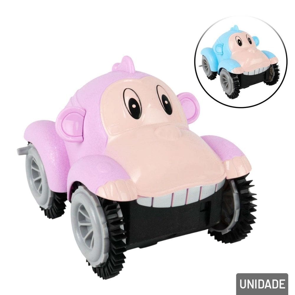 Carrinho Movido à Pilha Macaco Maluco Color - Tudo em Caixa