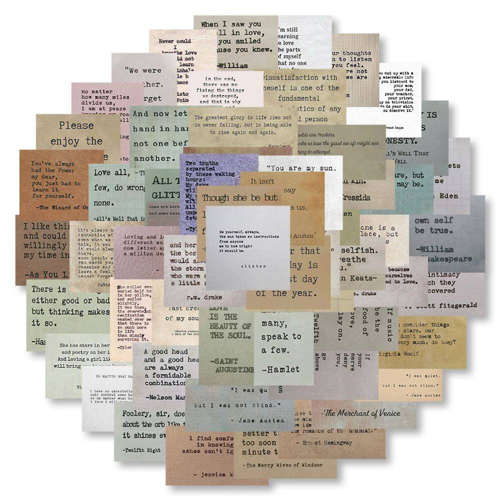 Pacote de adesivos Celebrity Quotes Inspirational Anime, 60 unidades