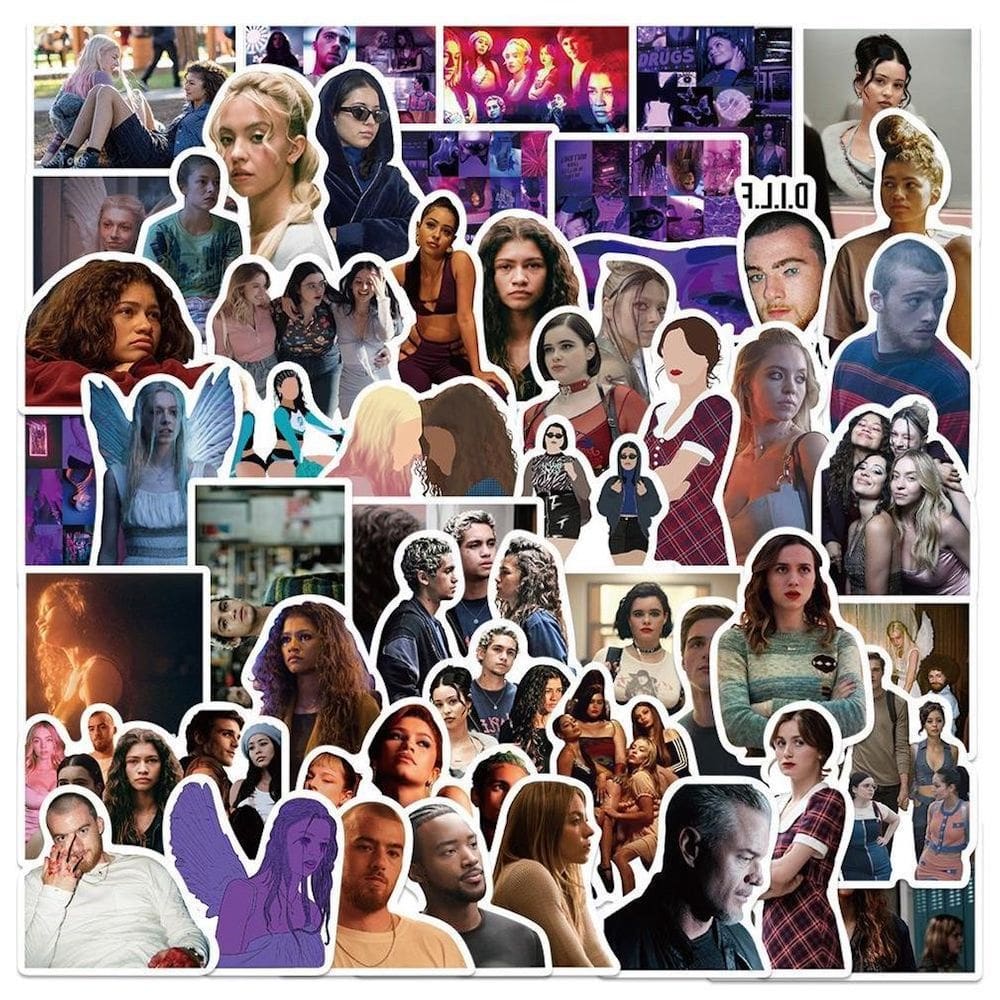 Pacote de adesivos Euphorias Anime, 50 unidades, 3-8 cm, à prova d`água