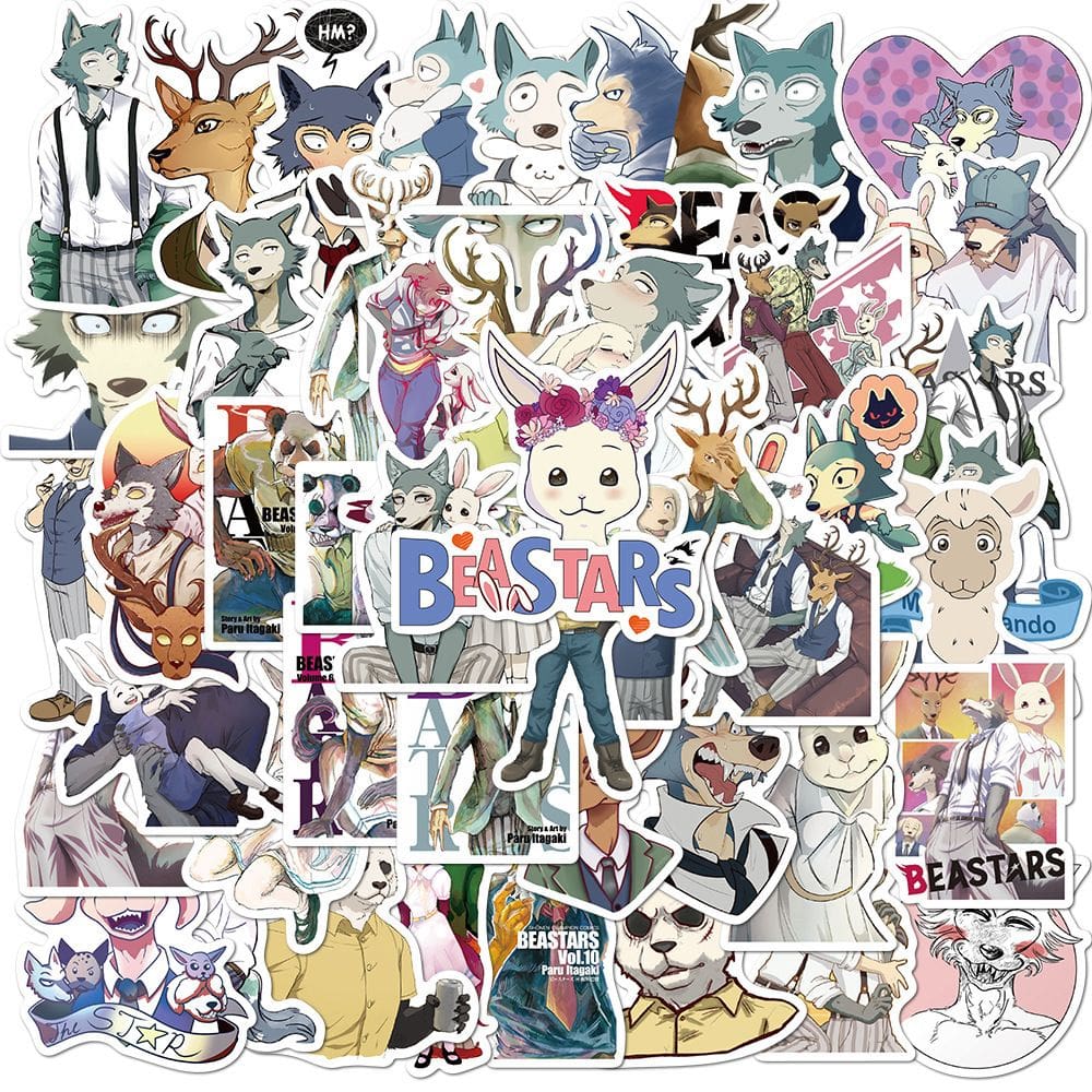 Adesivos Beastars, vinil impermeável, anime, 50 unidades/lote