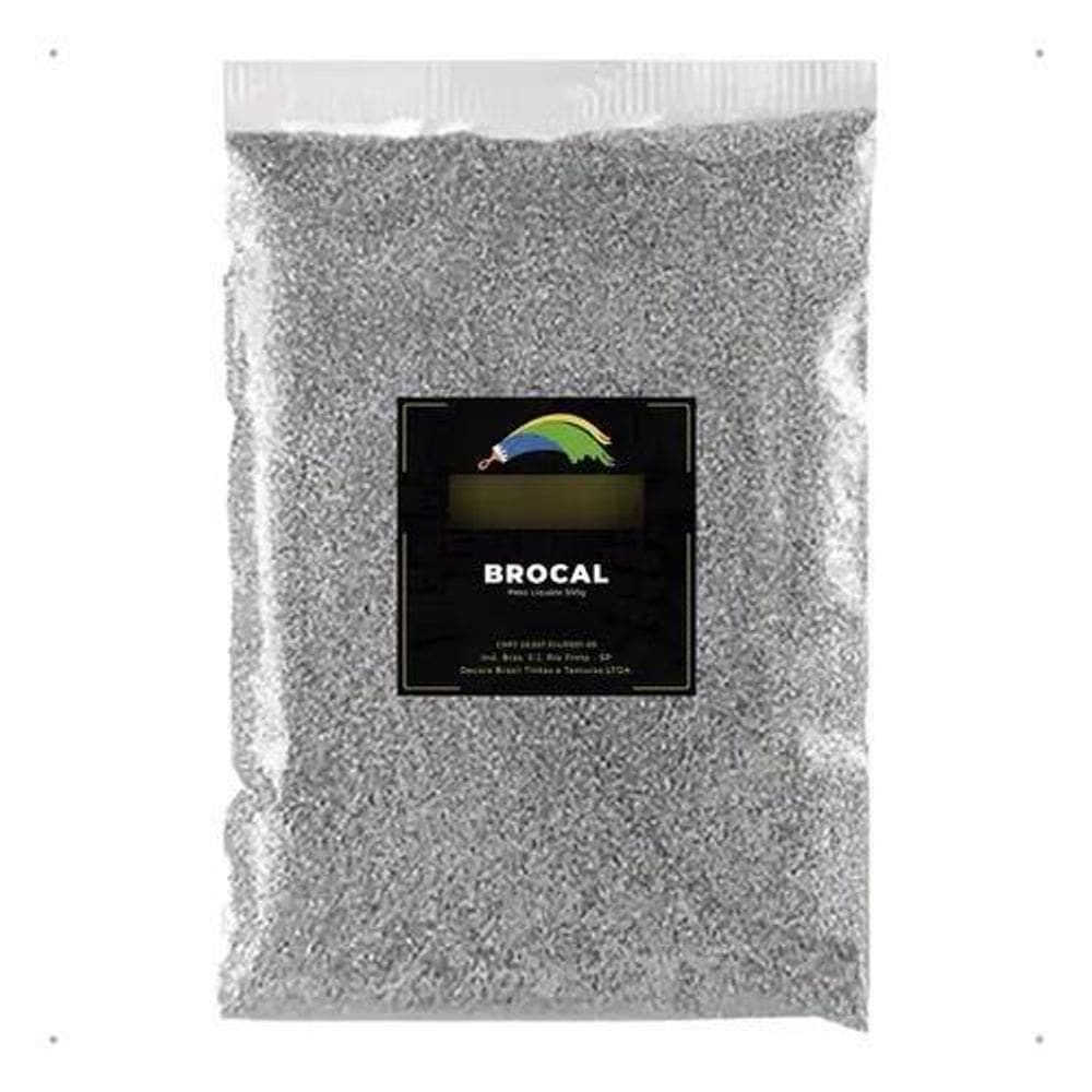 2X Brocal Metalizado Prata Pacote 500G Artesanato Lantecor C