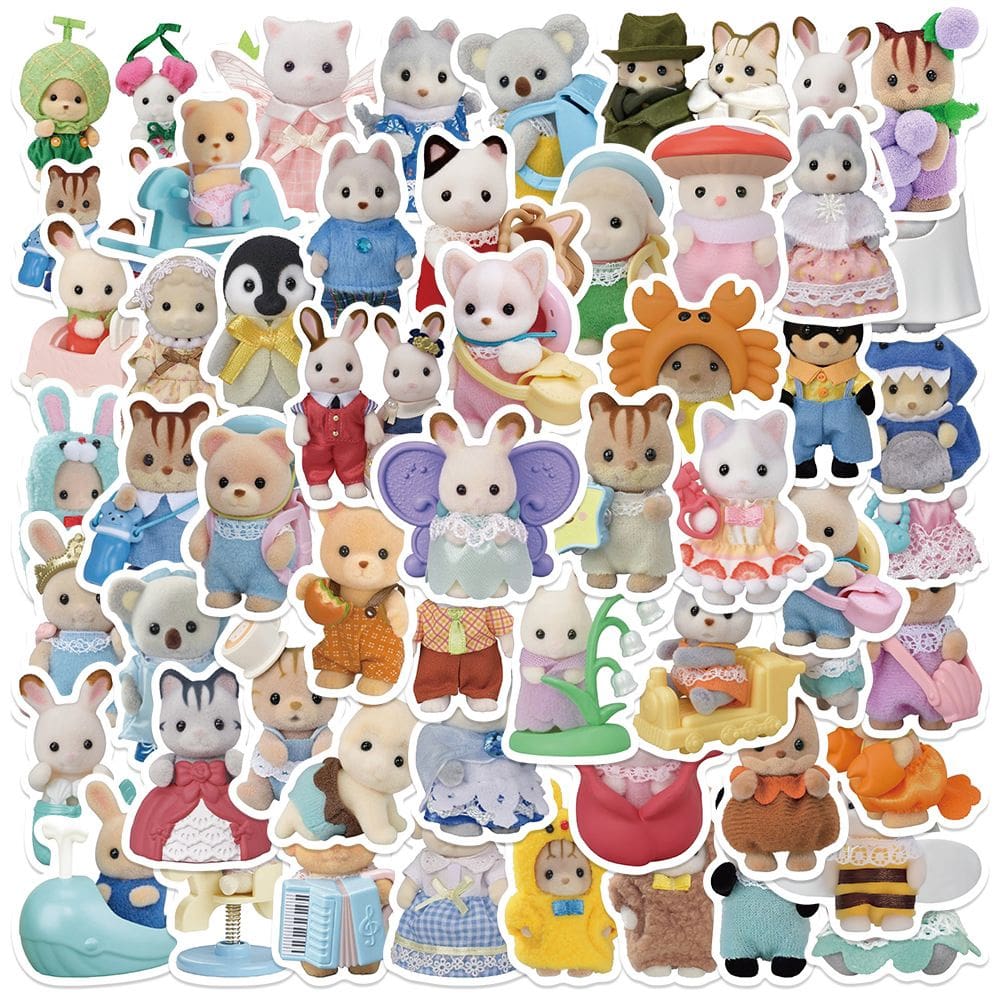 Adesivos de vinil impermeável Sylvanians Families 55 unidades/lote