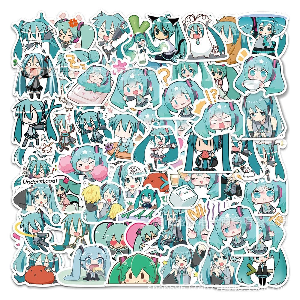 Adesivos de vinil impermeável Hatsune Miku Anime 65 unidades