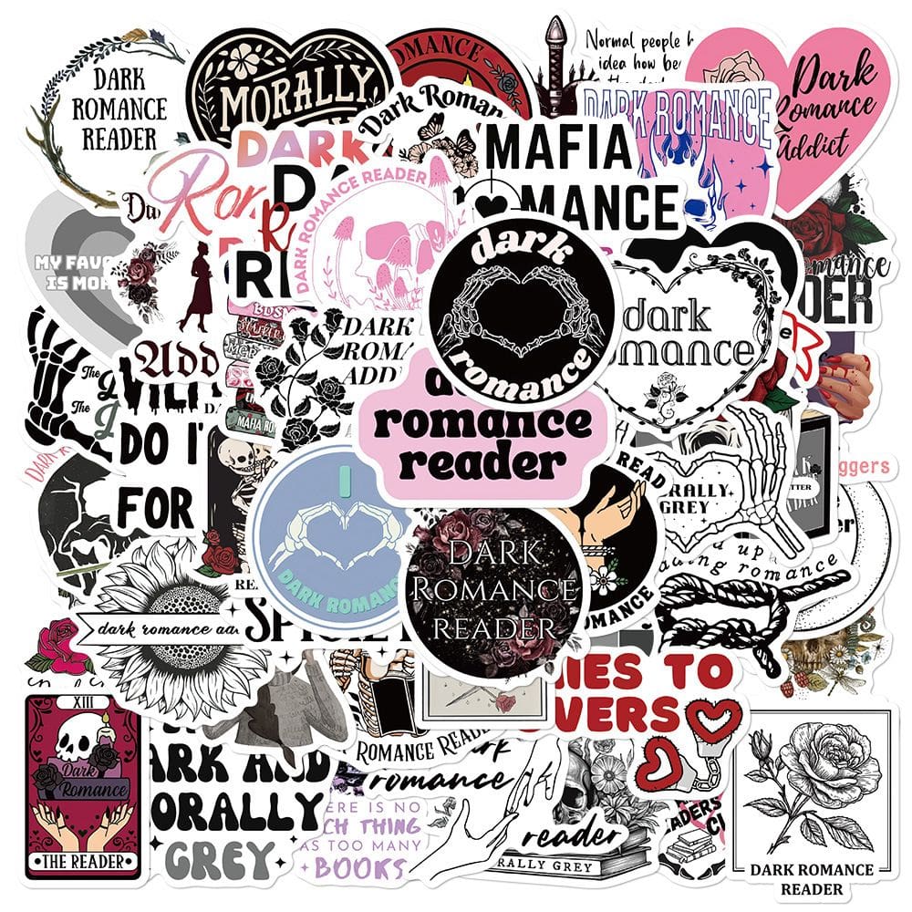 Adesivos Darks Romances Readers em vinil impermeável 50 unidades/lote