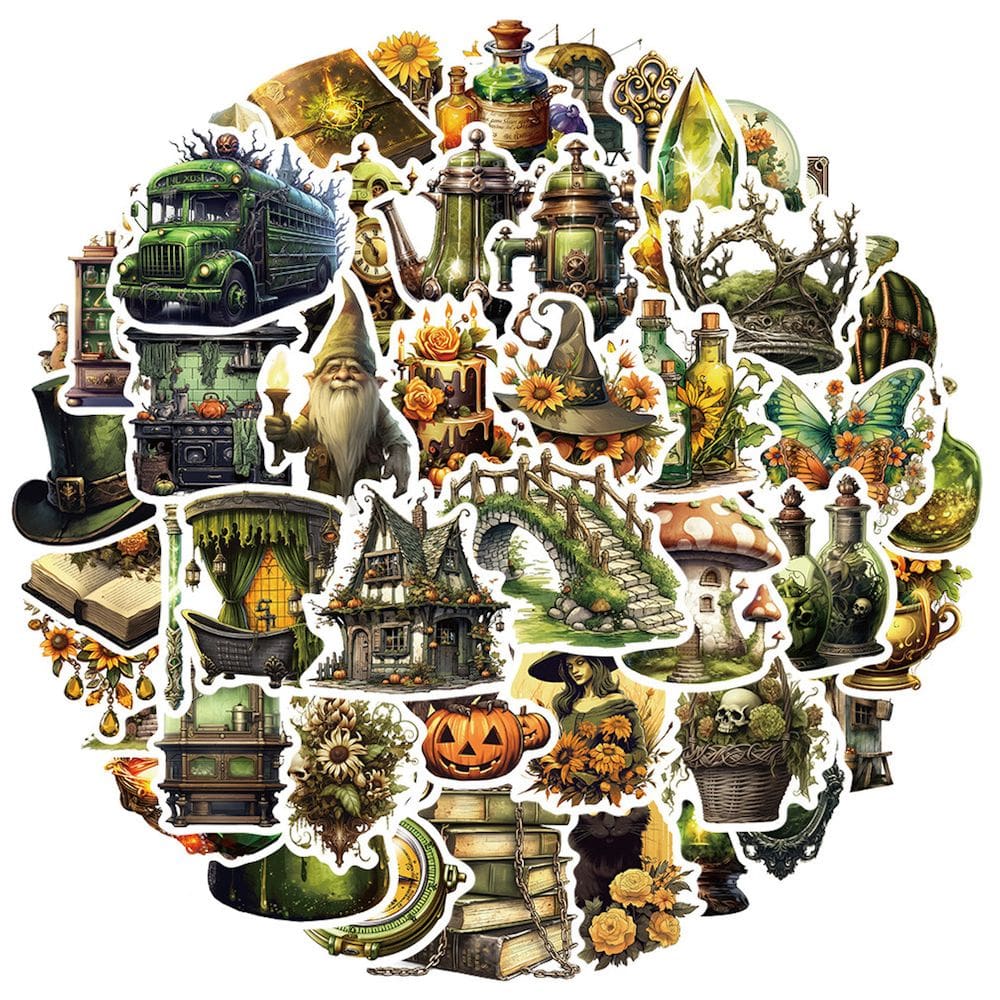 Pacote de adesivos Jungles Magic Market Anime 50 unidades