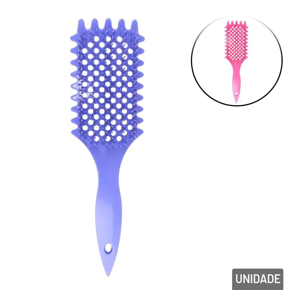 Escova de Cabelo Plástico Desembaraçadora Color - Tudo em Caixa