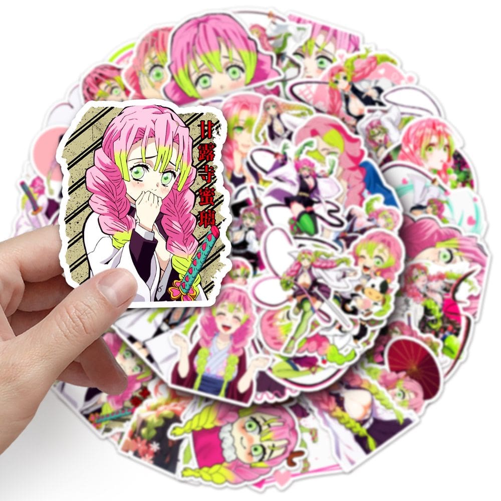 Adesivos Demons Slayers Kanroji Mitsuri à prova d`água (50 unidades)