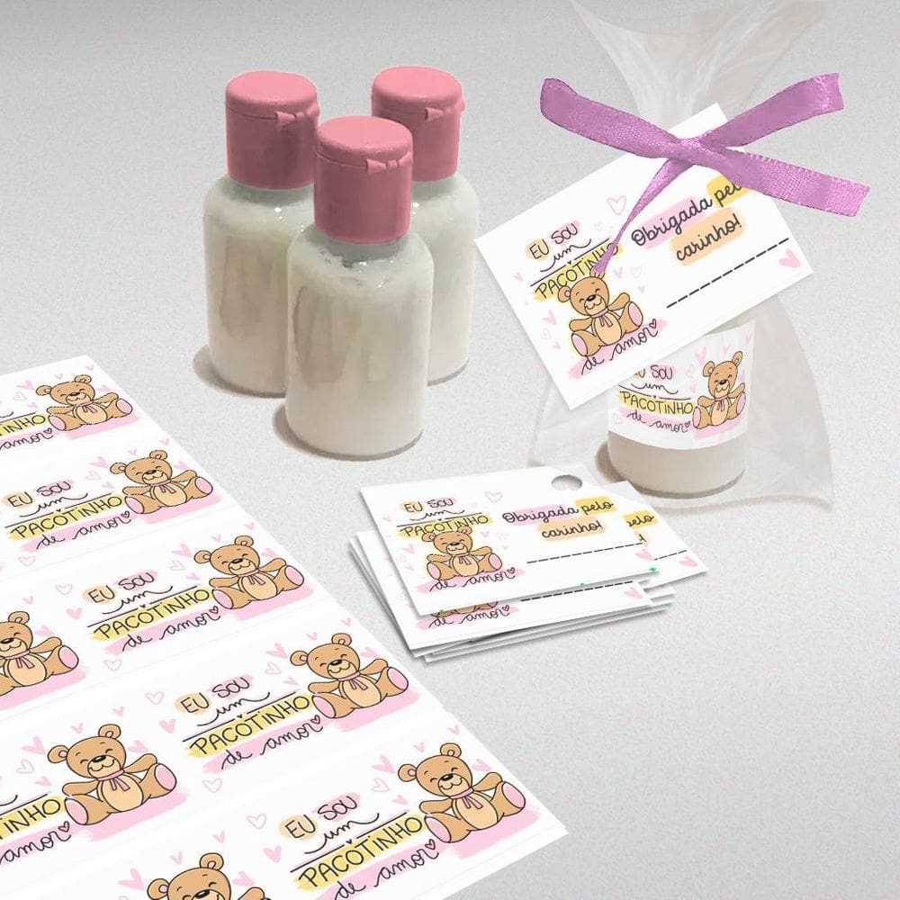 10 Lembrancinha Maternidade Pacotinho De Amor - Rosa