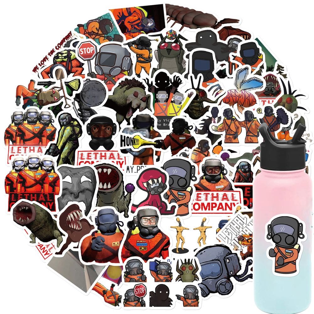 Adesivos de vinil impermeável Lethals Companys, anime, 62 unidades