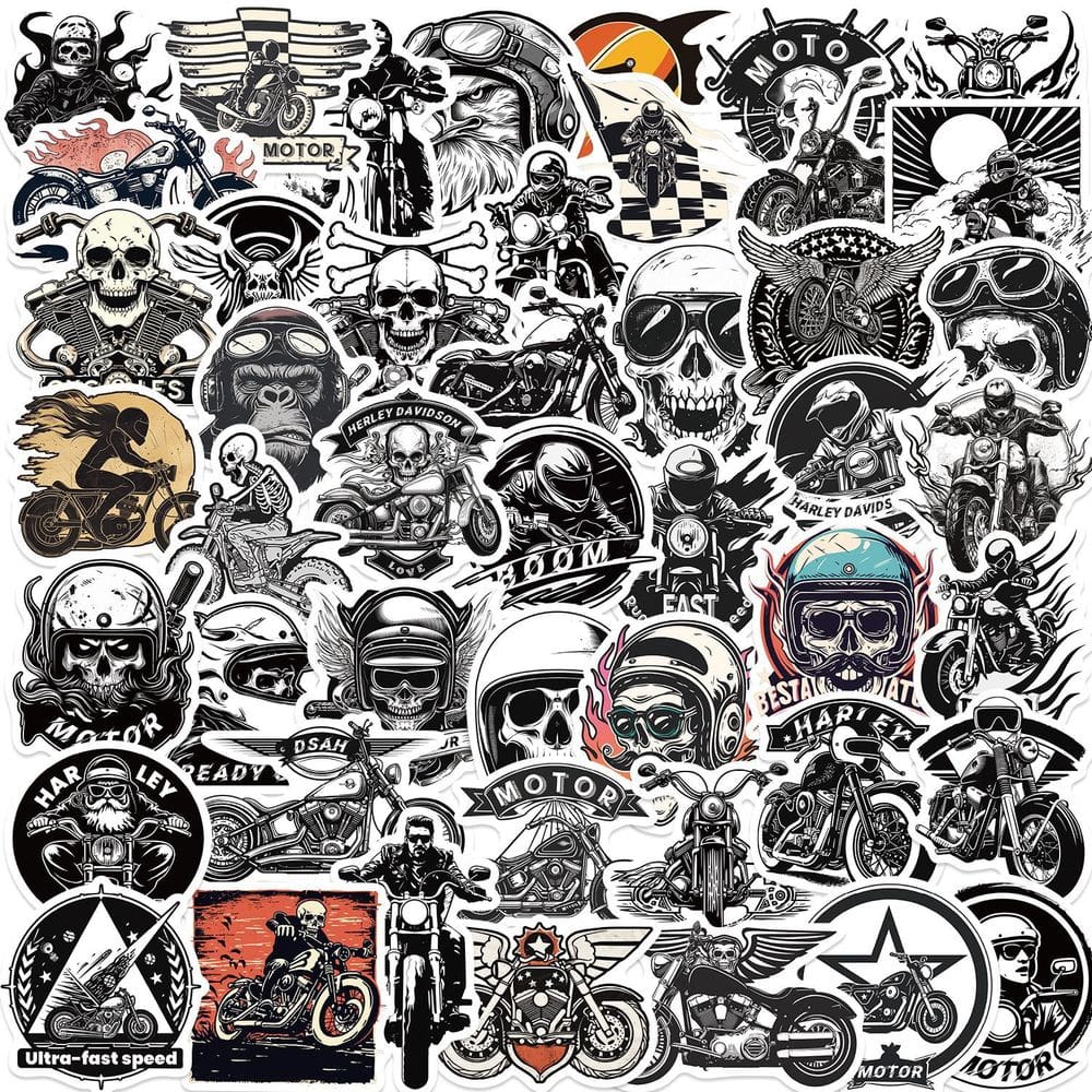 Adesivos Retros Harleys em vinil impermeável Anime 50 unidades/lote