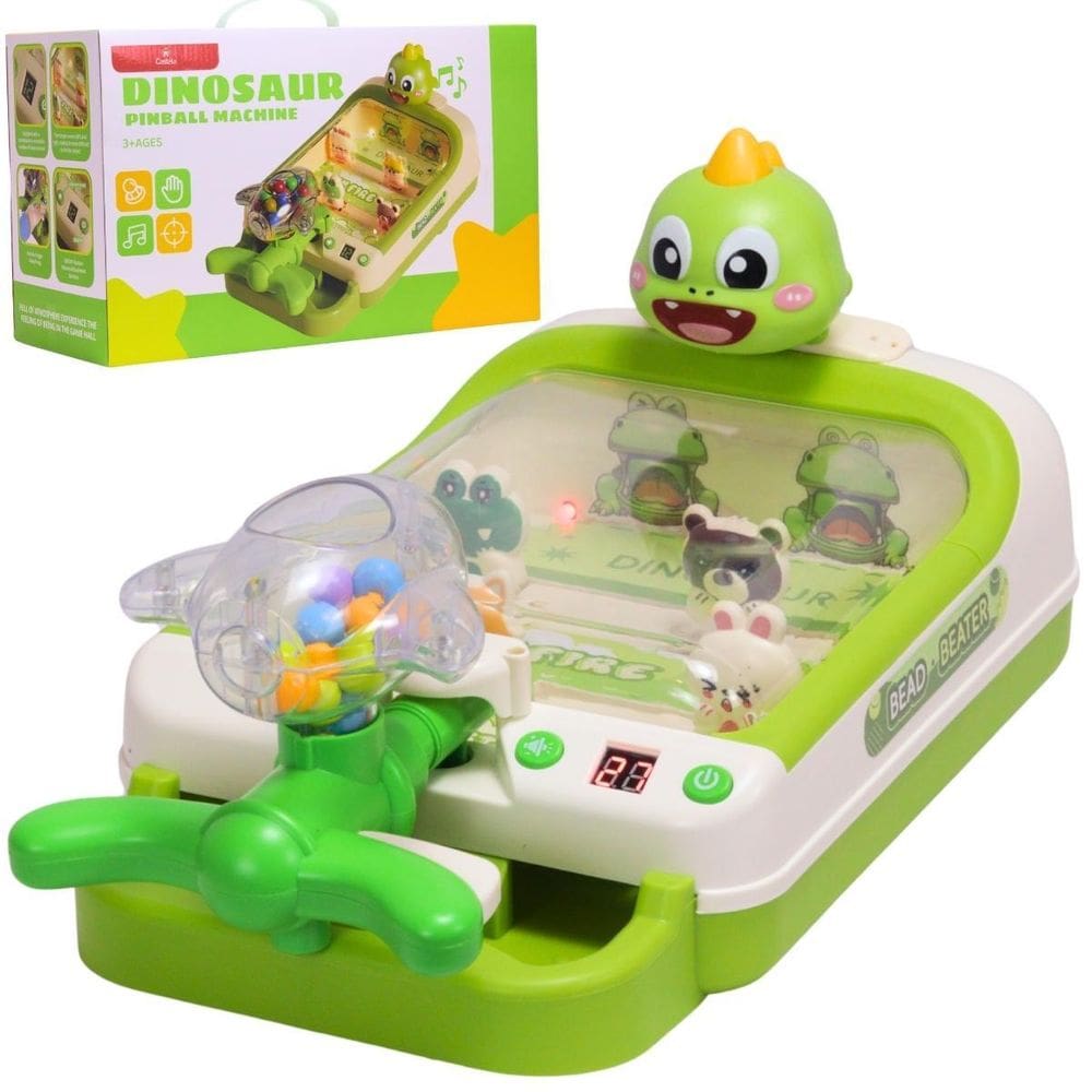 Jogo Máquina De Pinball Dinossauro Verde Som Luz - Castela