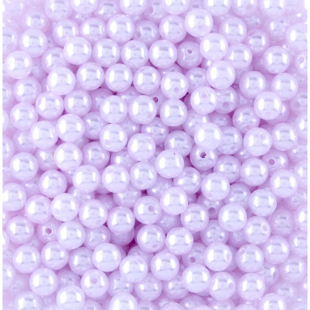 Pérola Rosa Inteira Com Furo 08Mm Em Abs Com 500Gr