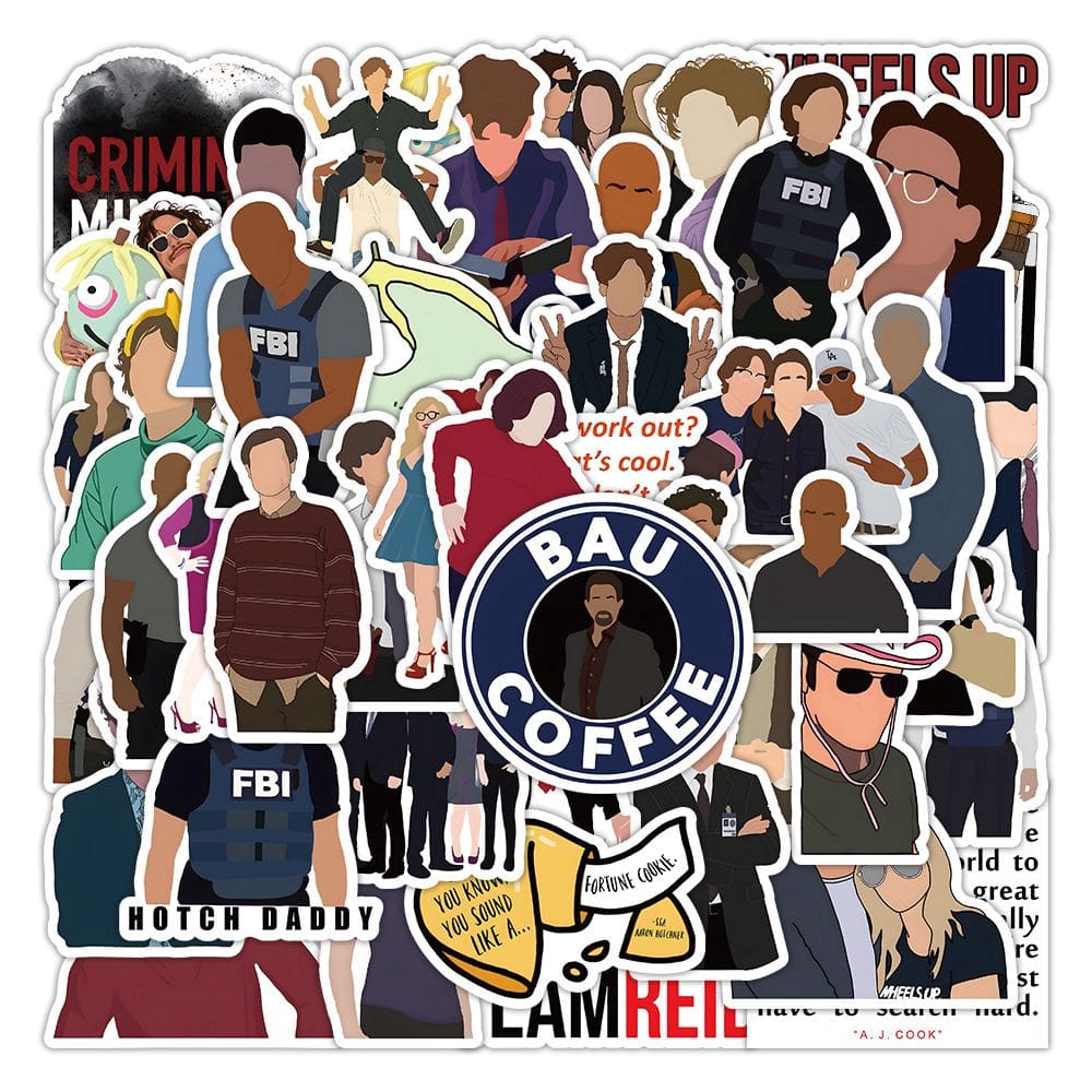 Adesivos de vinil impermeável Criminals Minds, anime, 50 unidades