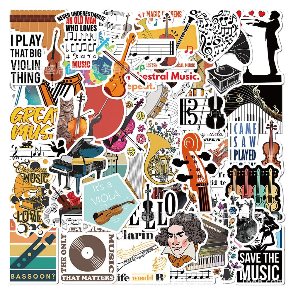 Adesivos Orchestrals Musics Vinil Impermeável Anime x52