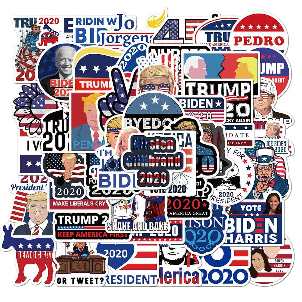 Adesivos de vinil impermeável US Presidents Trumps x50