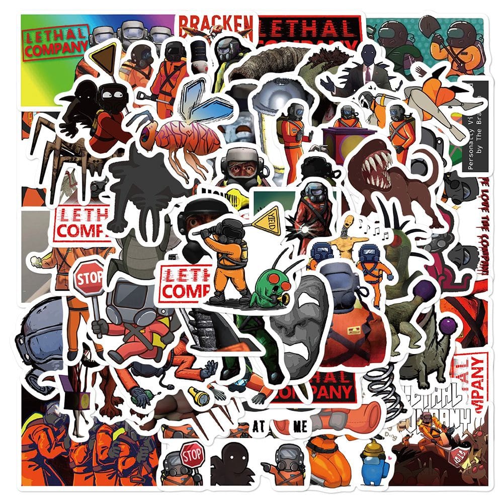 Adesivos de vinil impermeável Lethals Companys, anime, 62 unidades