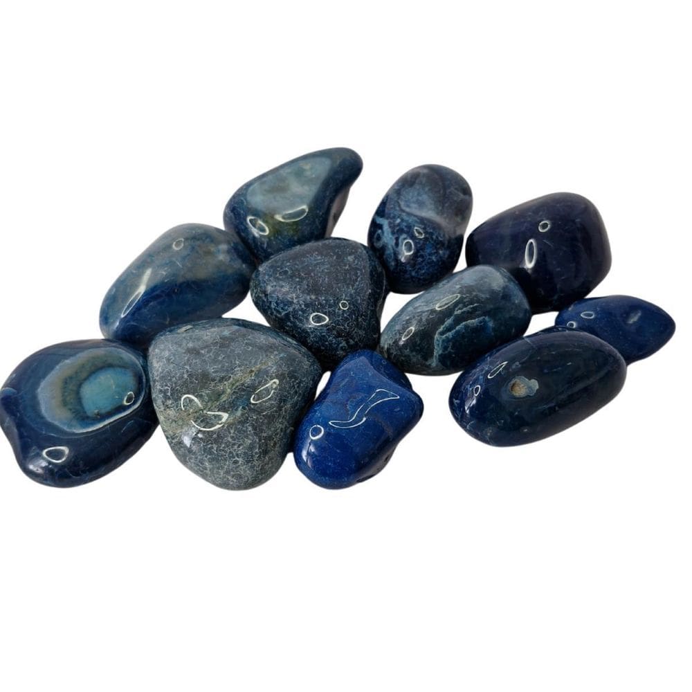 Pedra Natural Ágata Azul 4 A 6 Cm Rolada 1Kg