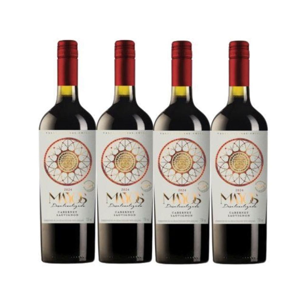 Kit 4 Vinhos Sem Álcool Tinto Seco Cs Mayos - 750Ml - Chile