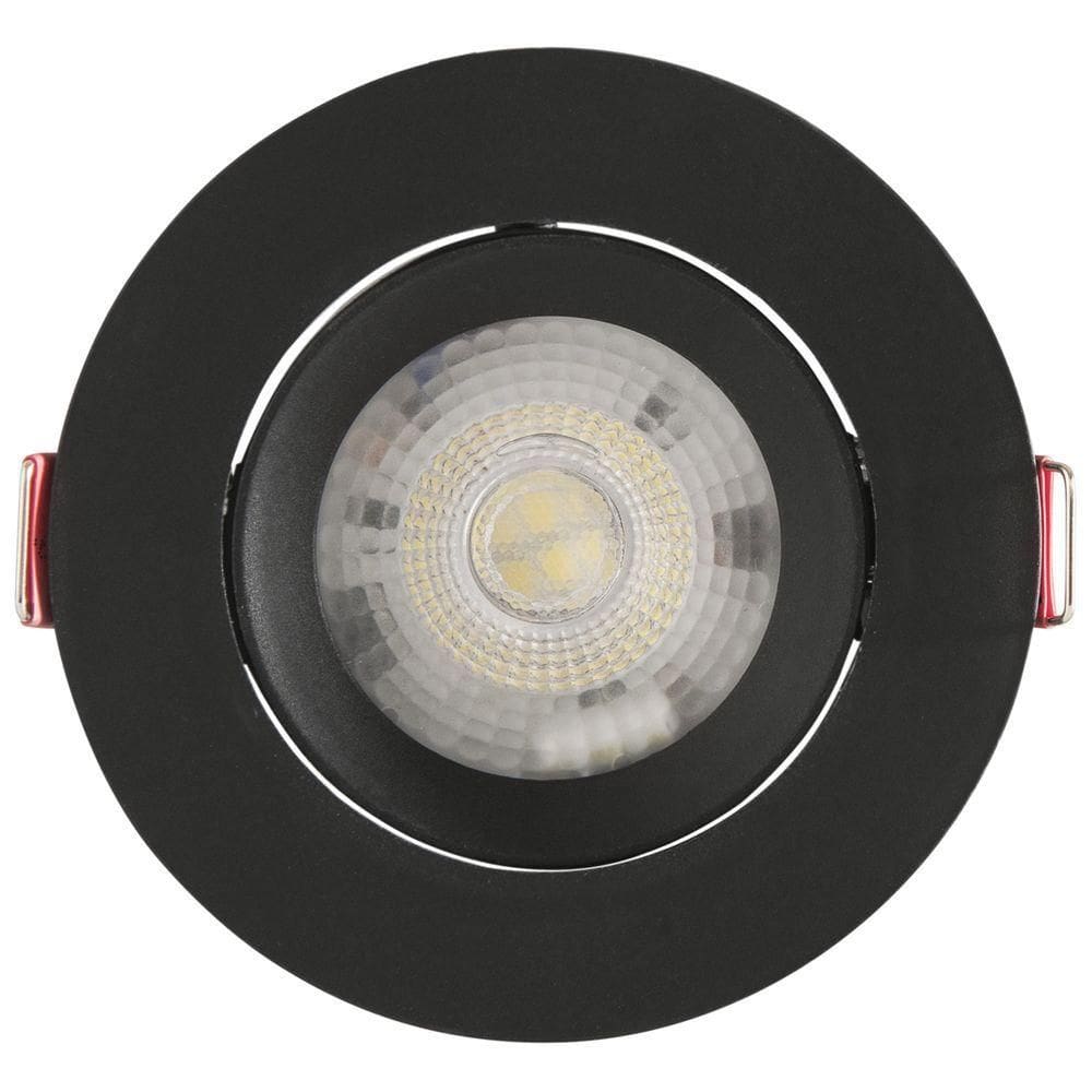 Spot Led Tramontina Redondo 5 W 3000 K Preto Com Luz Amarela