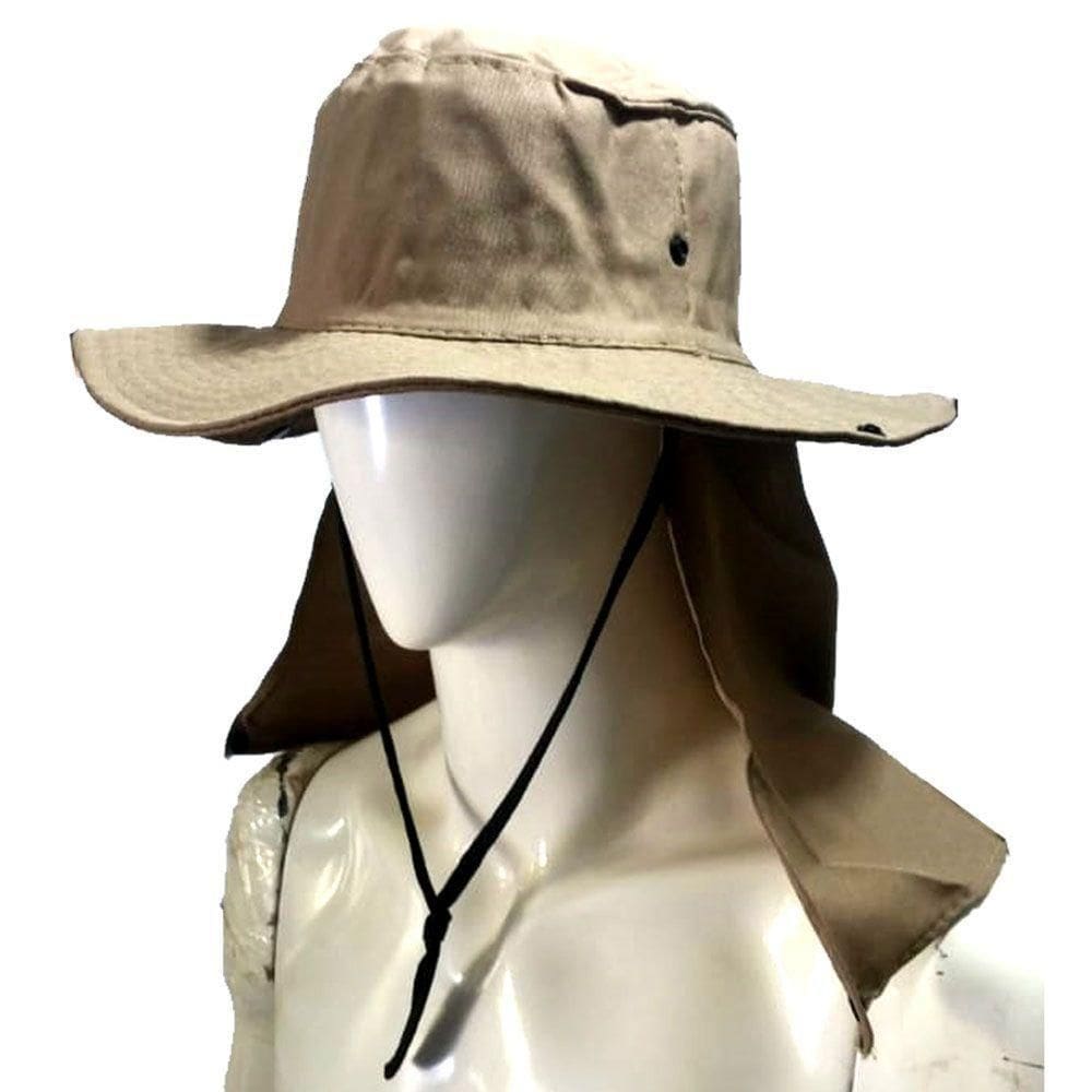 Chapéu Australiano Com Proteção De Nuca Cor Areia