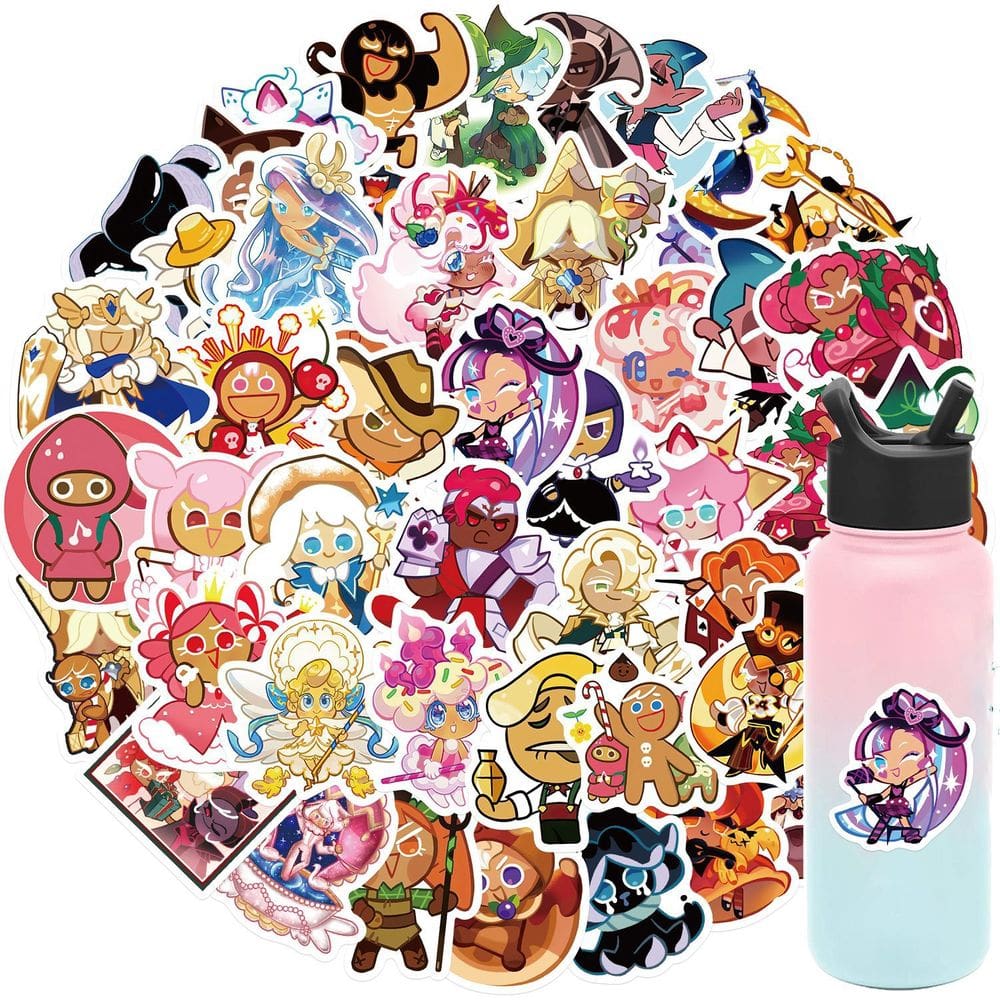 Adesivos Gingerbread Man, vinil impermeável, anime, 50 unidades