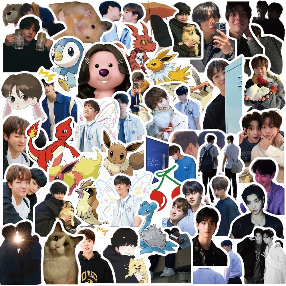 Adesivos Loves For Loves Sakes, vinil impermeável, 50 unidades