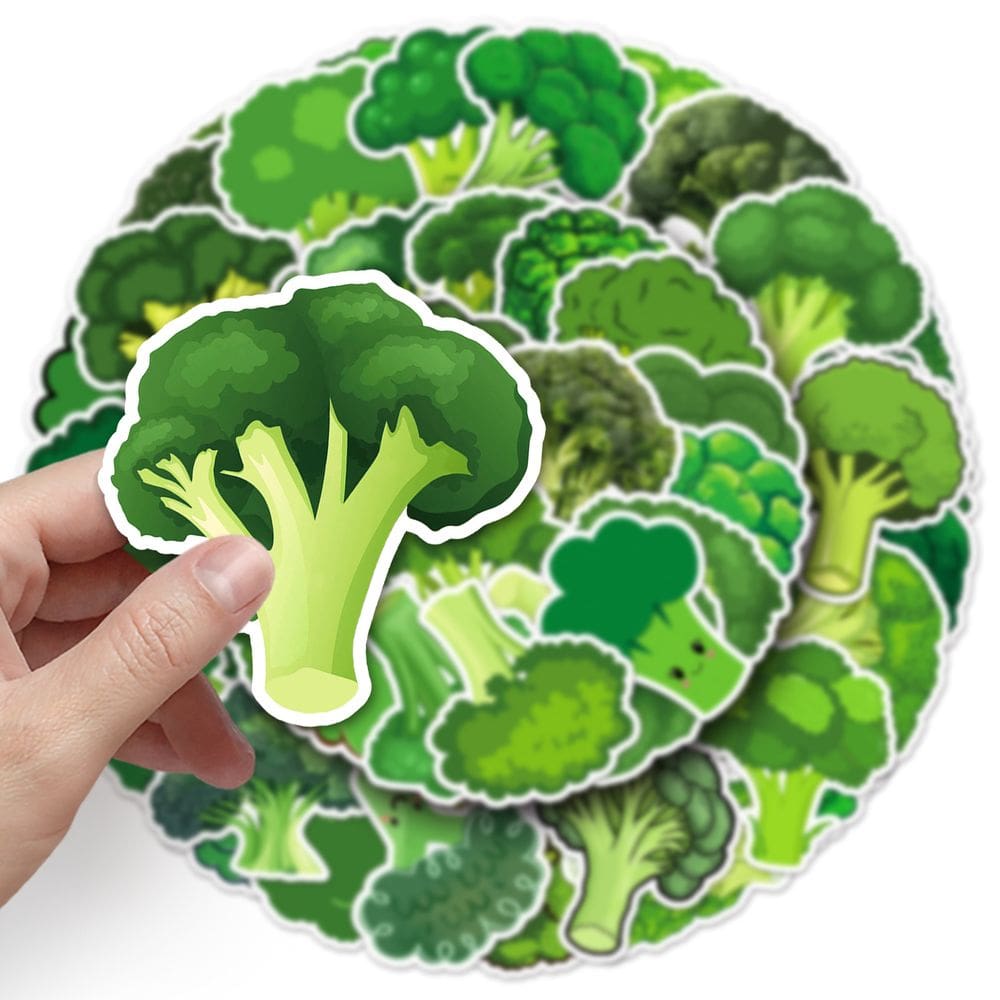 Adesivos de vinil impermeável de brócolis, anime, 50 unidades/lote