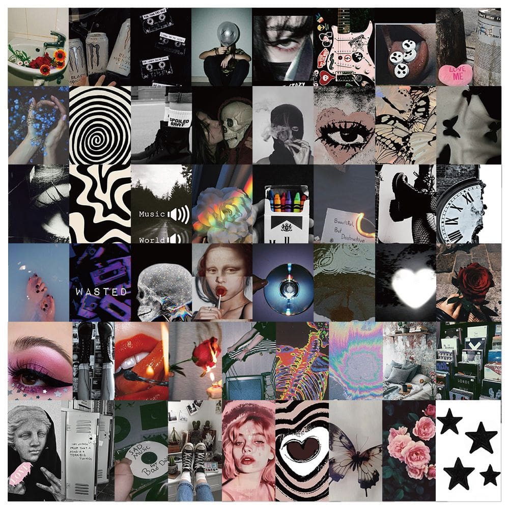 Adesivos Grunges Rocks, vinil impermeável, anime, 50 unidades/lote