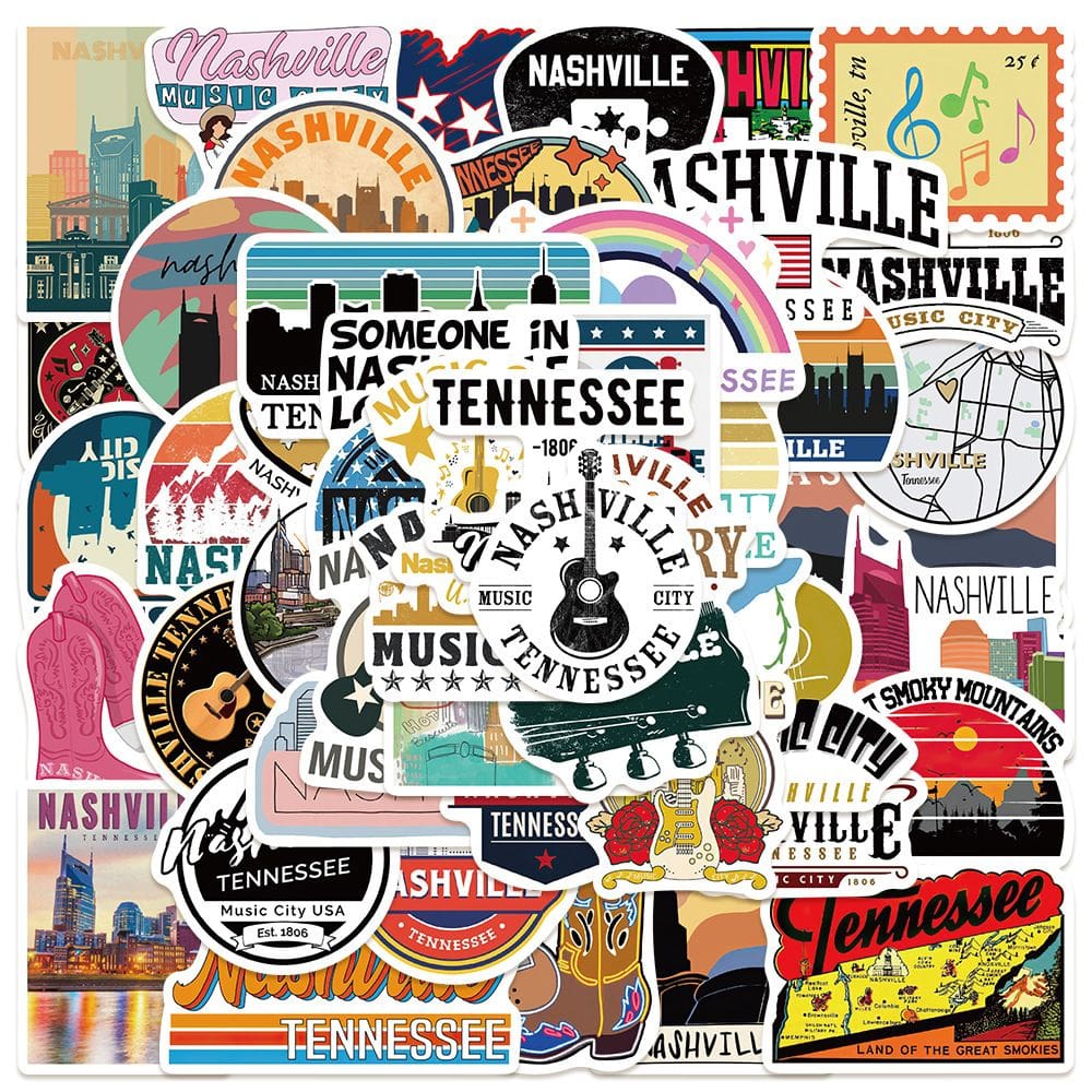 Adesivos de vinil impermeável Nashville Tennessee 50 unidades