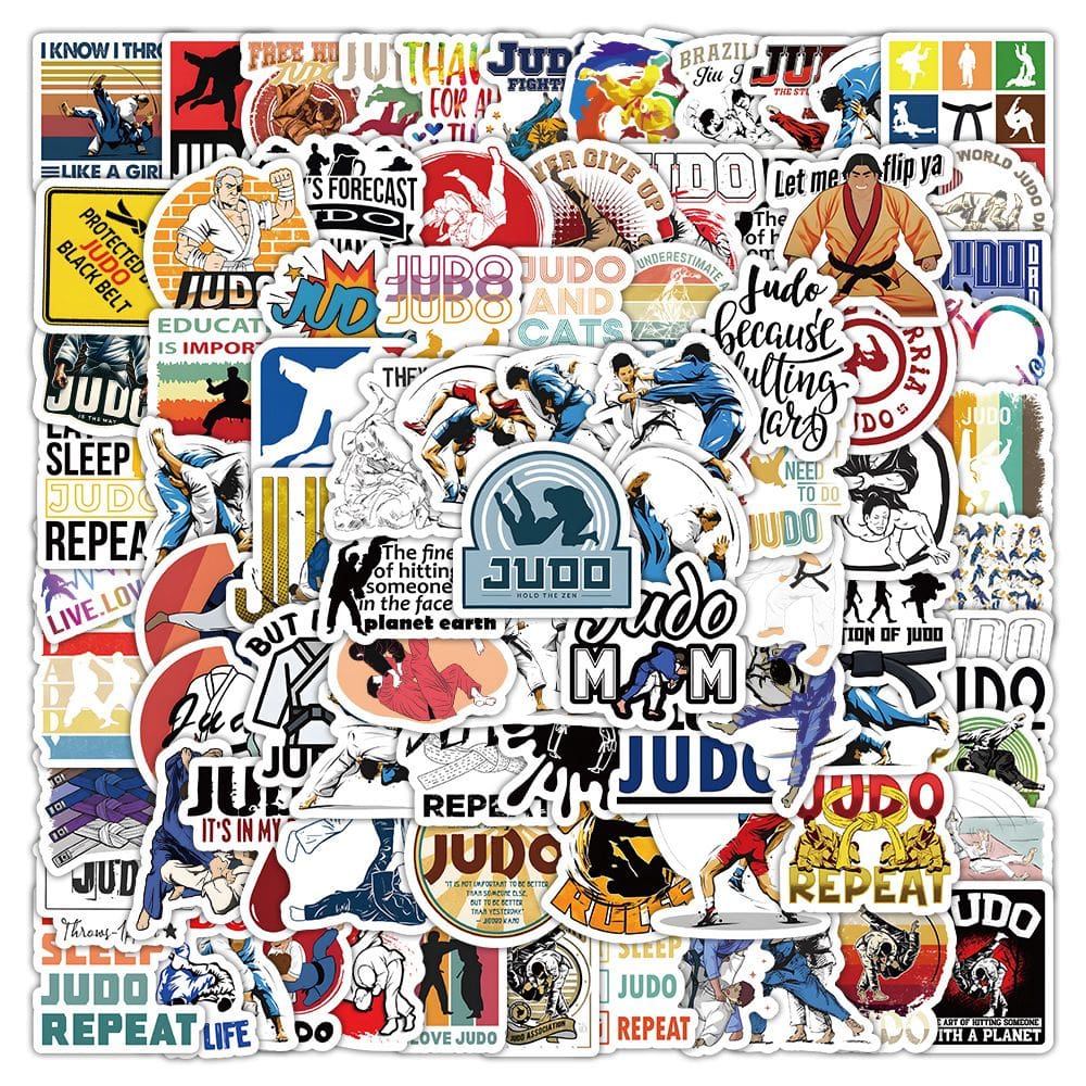 Adesivos Judos, 100 unidades de vinil impermeável, anime, 5-7 cm