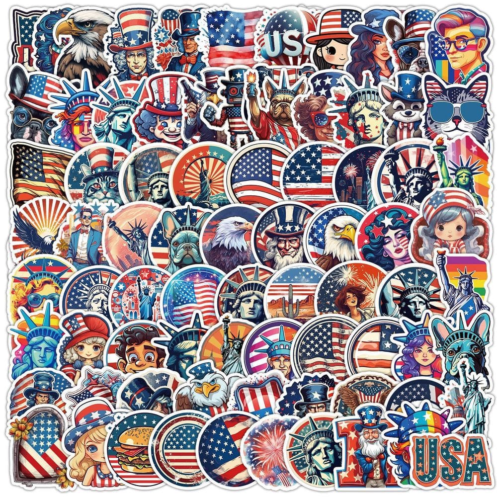 Adesivos 100 peças de anime de vinil impermeável American Styles