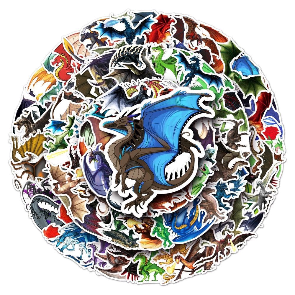 Adesivos 100 unidades/lote Dragons Animals em vinil impermeável Anime S